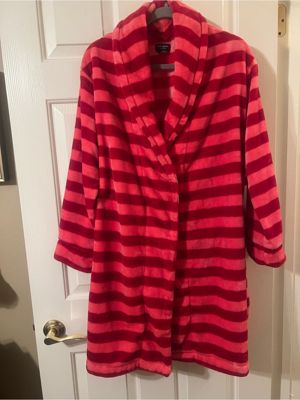 NWOT Kate Spade Pink and Red Striped Robe *Missing Belt* Size XS/S